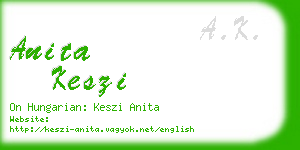 anita keszi business card